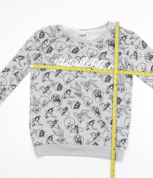 Cropp Mens Grey Cartoon Graphic Pullover Sweatshirt M