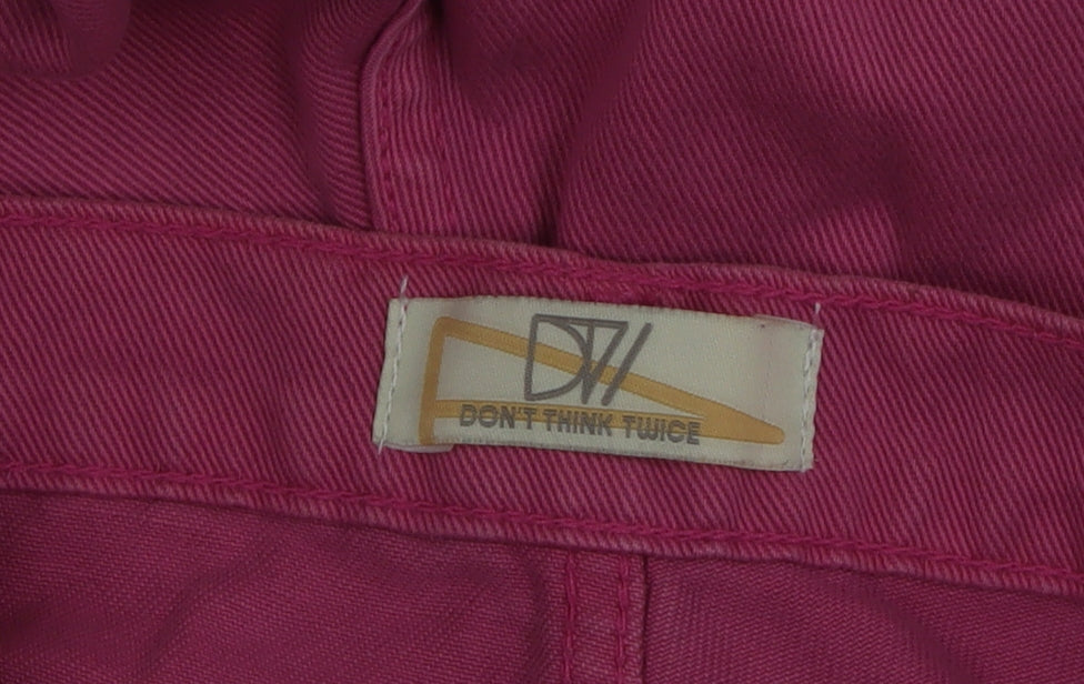 Don't Think Twice Women's Pink Wide-Leg Jeans Size 12 Stretch Cotton
