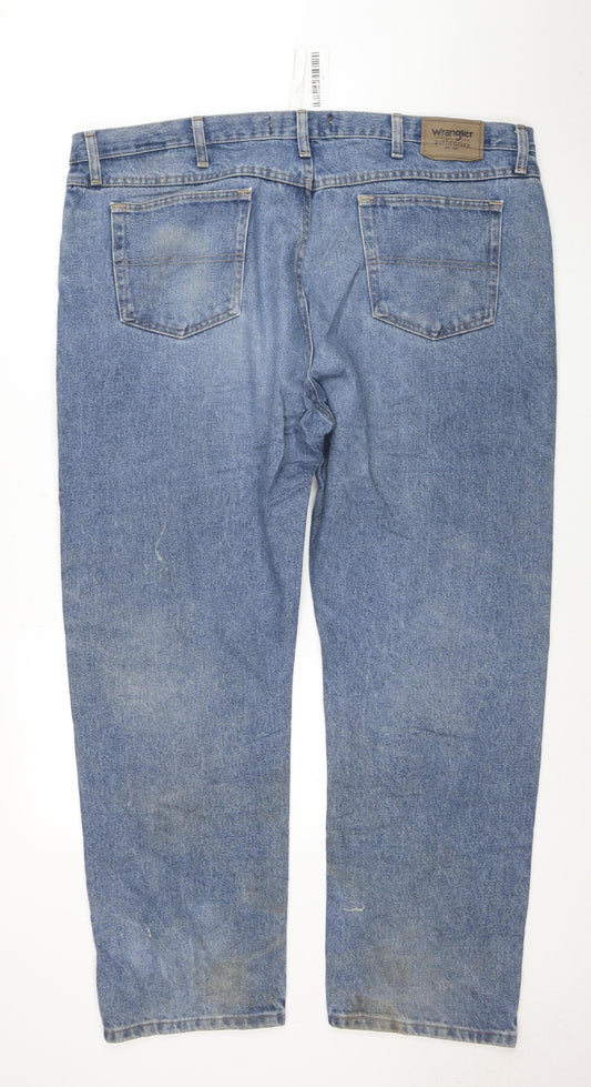 Wrangler Men Blue Straight Denim Jeans 44x30 Regular Fit