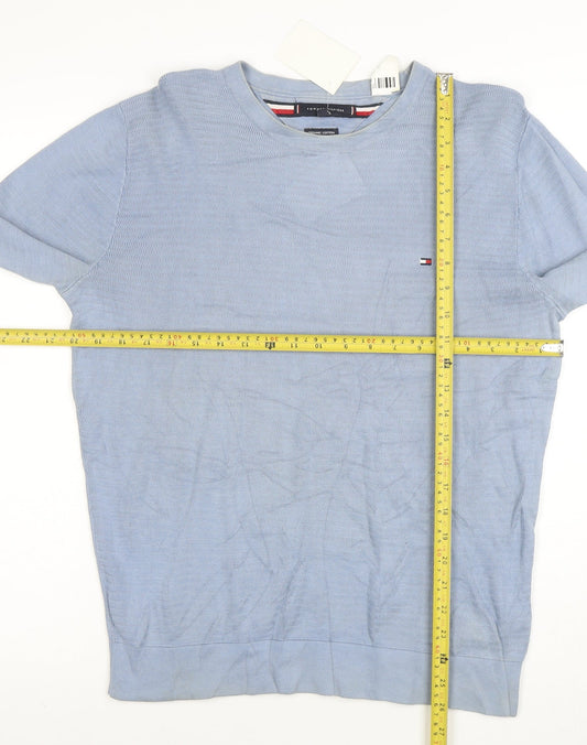 Tommy Hilfiger Men's Blue Organic Cotton Crew Neck Sweatshirt M