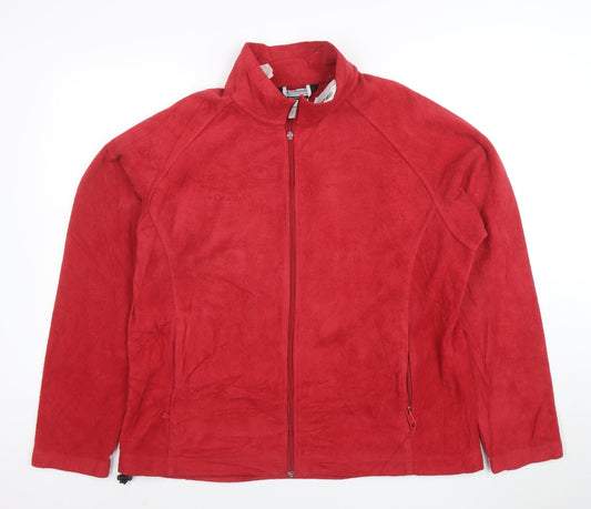 Additional front view of Columbia unisex red fleece full zip outdoor jacket xl