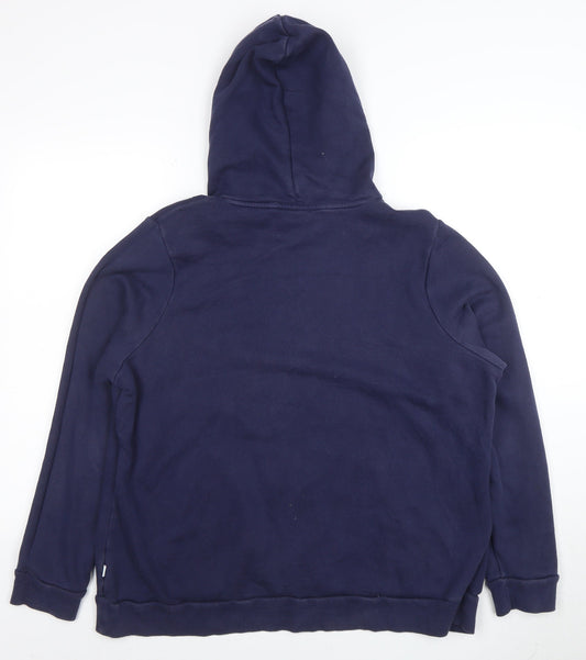 Puma Womens Navy Blue Pullover Hoodie Size XL Cotton Blend