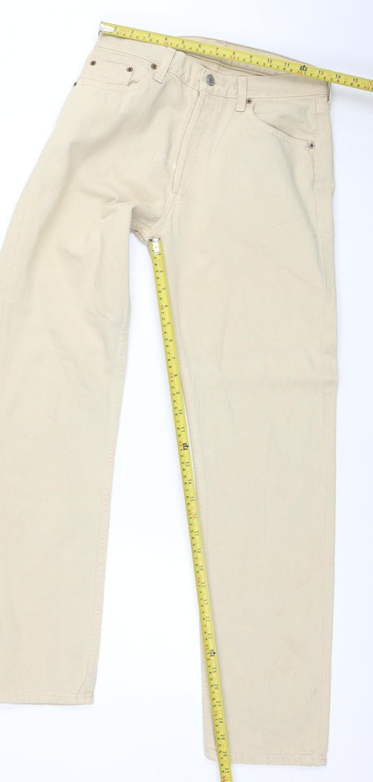 Levi's 501 Men's Beige Straight Jeans W30 L32 Cotton Classic Fit