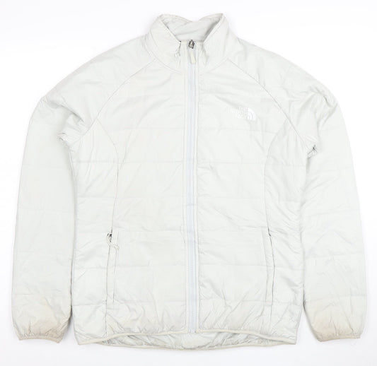 The North Face Women's White Puffer Jacket M Lightweight Polyester
