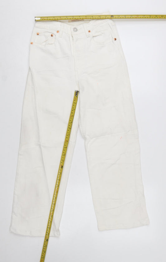 Levi's Premium Women's White Ribcage Straight Jeans Size 24