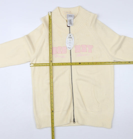Disney Women’s Ivory Full Zip Mock Neck Jumper XL Cruise Line
