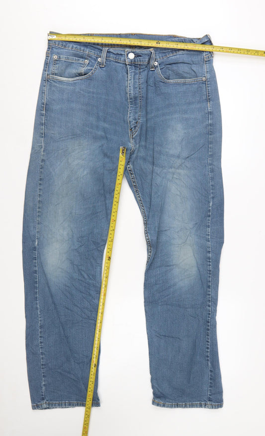 Levi Strauss & Co Men’s Blue 505 Regular Fit Straight Leg Jeans W38 L30