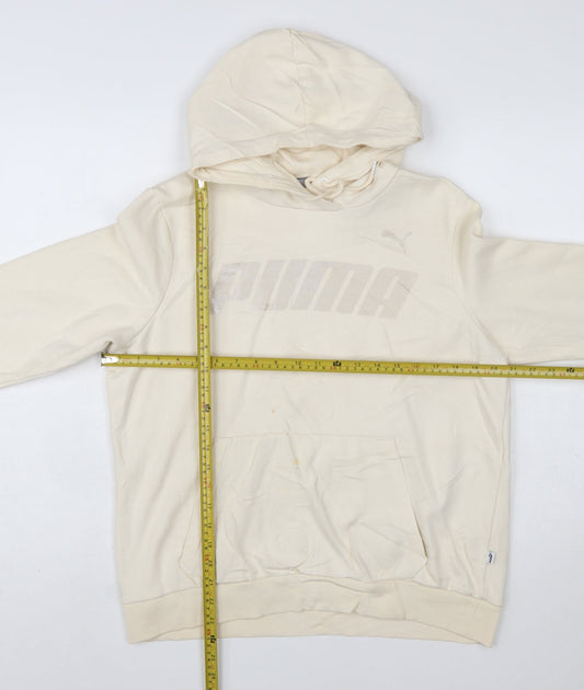 Puma Women's Beige Pullover Hoodie Cotton Blend Size L