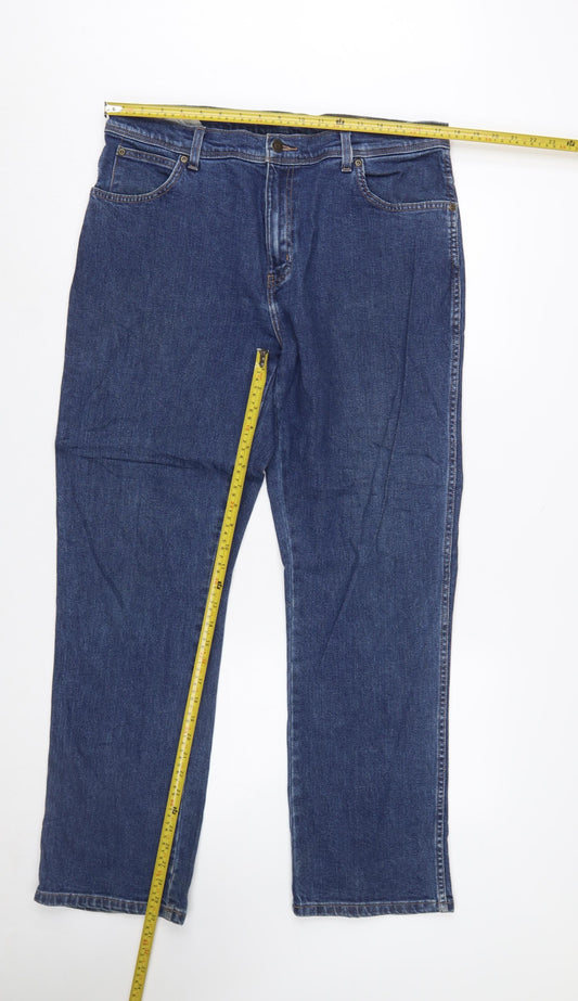 Wrangler Mens Blue Regular Fit Denim Jeans W36 L32