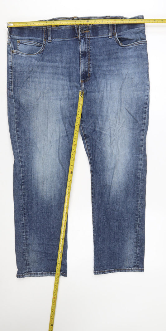 Lee Men's Blue 42X30 Straight Fit Motion Stretch Denim Jeans