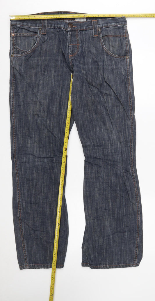 Wrangler Men's Blue Straight Fit Jeans W36 L32 Regular Denim