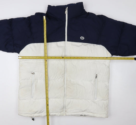 Nike Men's Blue White XL Puffer Jacket Insulated Winter Coat