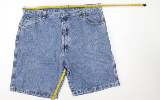 Wrangler Men Blue 42 Cargo Denim Shorts Cotton Regular Fit
