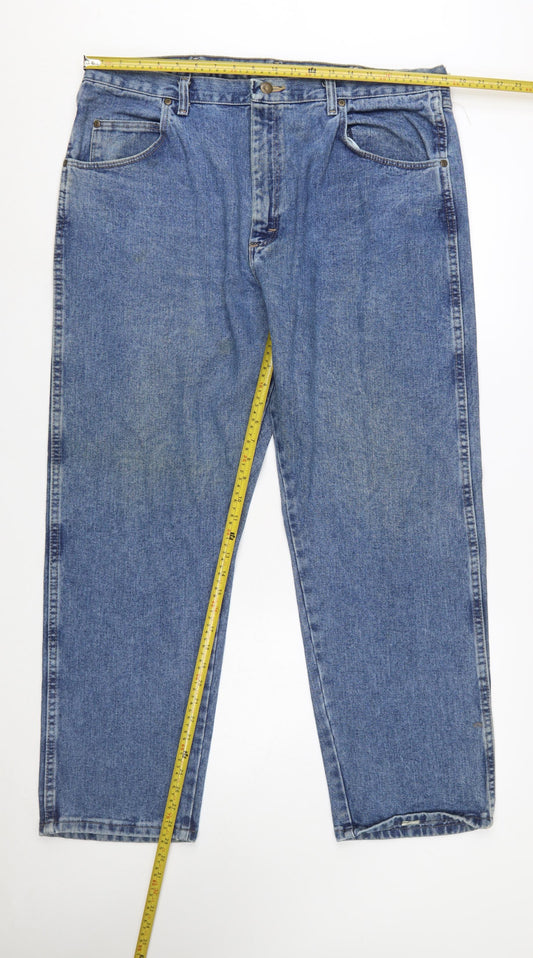 Wrangler Men's Blue Straight Leg Denim Jeans Size 40x29 Regular Fit