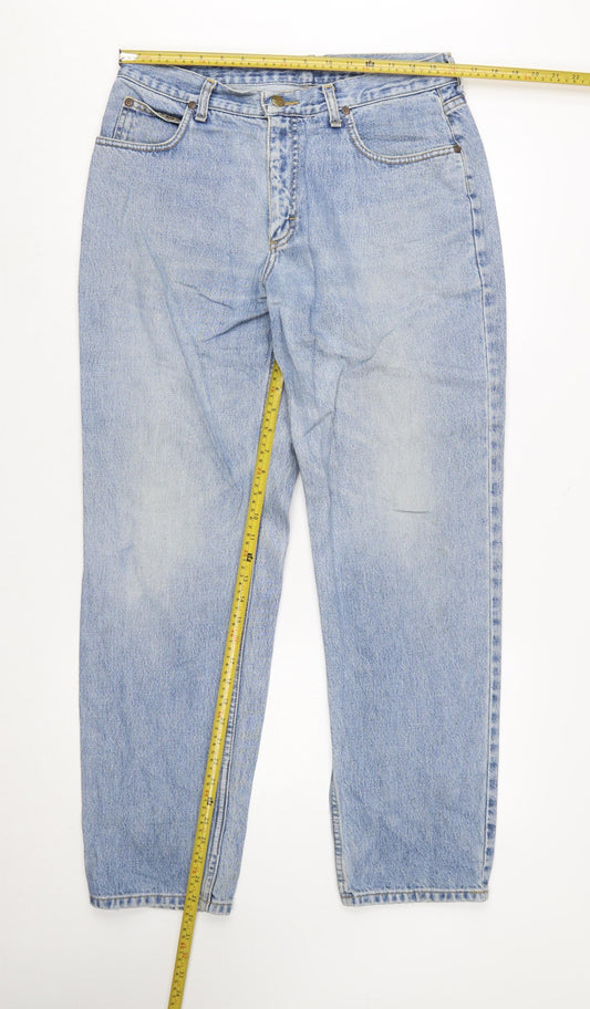 Lee Men's Blue Light Wash Straight Jeans Size 33x30 Regular Fit