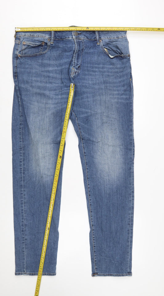 American Eagle Men's Blue Slim Straight Jeans 36x34 Denim Stretch