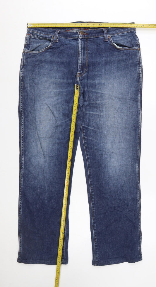 Wrangler Men's Blue 36x32 Straight Fit Texas Stretch Jeans