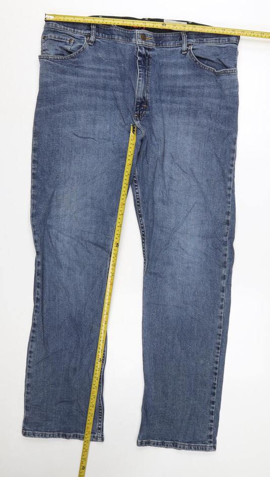 Wrangler Men's Blue 40x32 Straight Fit Denim Jeans