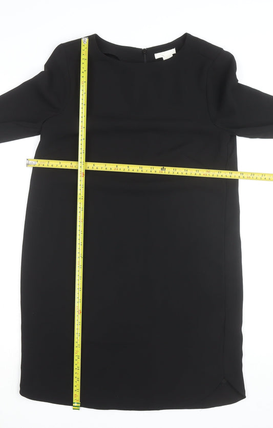 H&M Women’s Black Shift Dress Size 8 Long Sleeve Classic Workwear