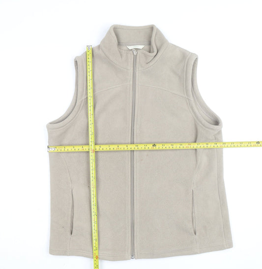 Marks & Spencer Men's Beige Fleece Full Zip Vest Size L