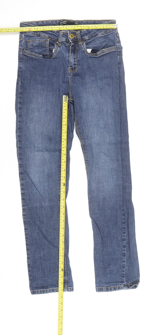 Dunnes Stores Women Blue Straight Jeans Size 10 Classic Fit Denim