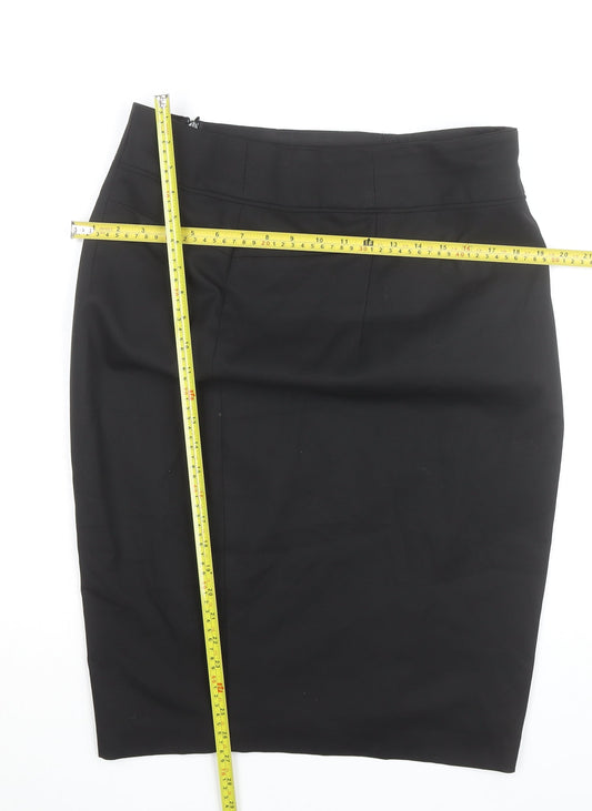 Next Women Black Size 14 Pencil Skirt Tailoring Workwear Knee Length