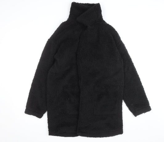 Forever 21 Women’s Black Fleece Long Coat Size M