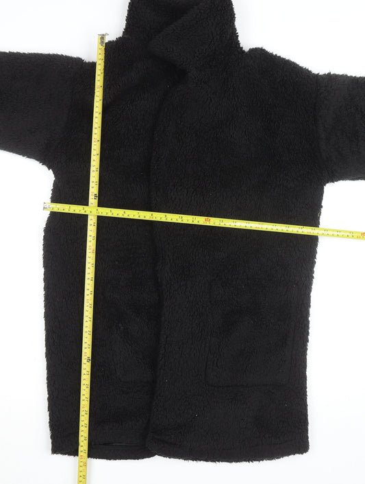 Forever 21 Women’s Black Fleece Long Coat Size M