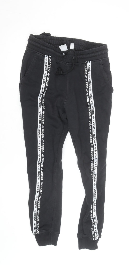 Adidas Women's Black Jogger Trousers Size 8 Slim Fit Activewear
