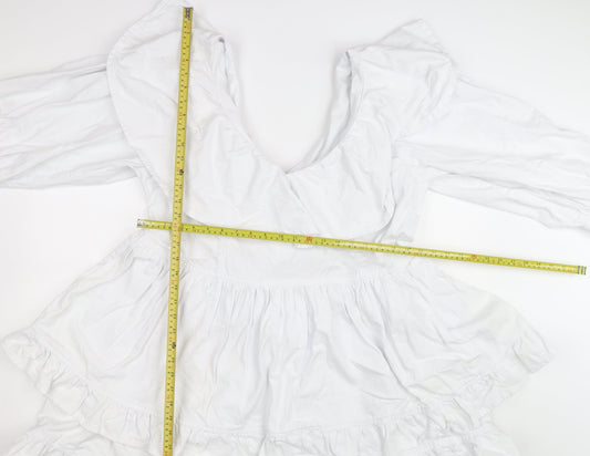 ASOS Luxe Women’s White Off Shoulder Ruffle Short Dress Size 22
