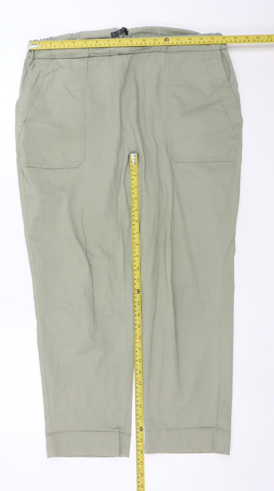 Dunnes Stores Women’s Green Cropped Cotton Trousers L