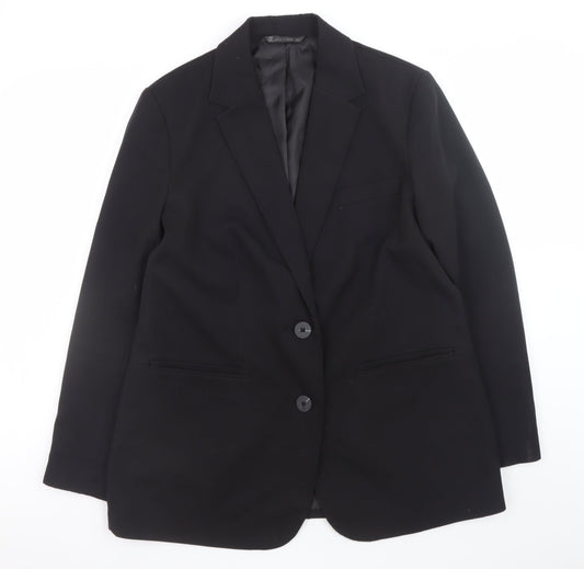 Dunnes Stores Women Black Regular Fit Two-Button Blazer Size 12