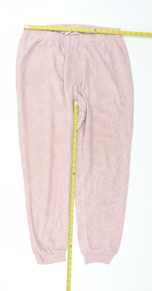 Disney Minnie Mouse Women Pink Fleece Pyjama Pants XXL