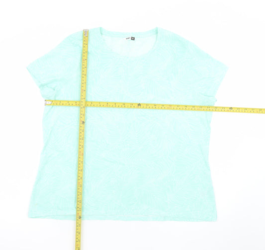 Pep & Co Women’s Green Floral Print XL Short Sleeve Basic T-Shirt
