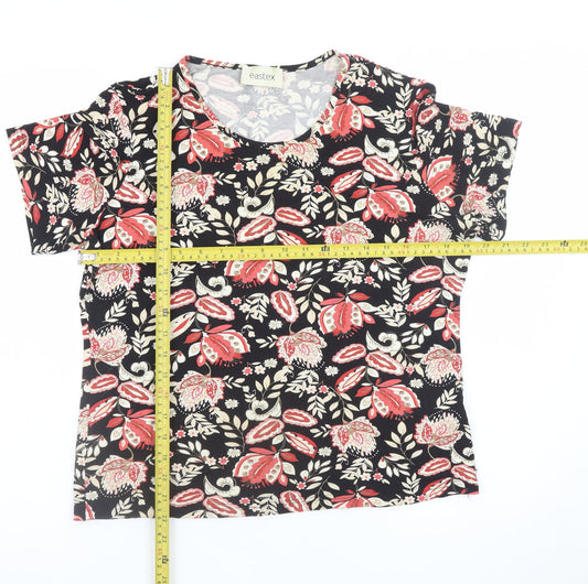 Eastex Women's Multicoloured Floral Jersey T-Shirt Size 12