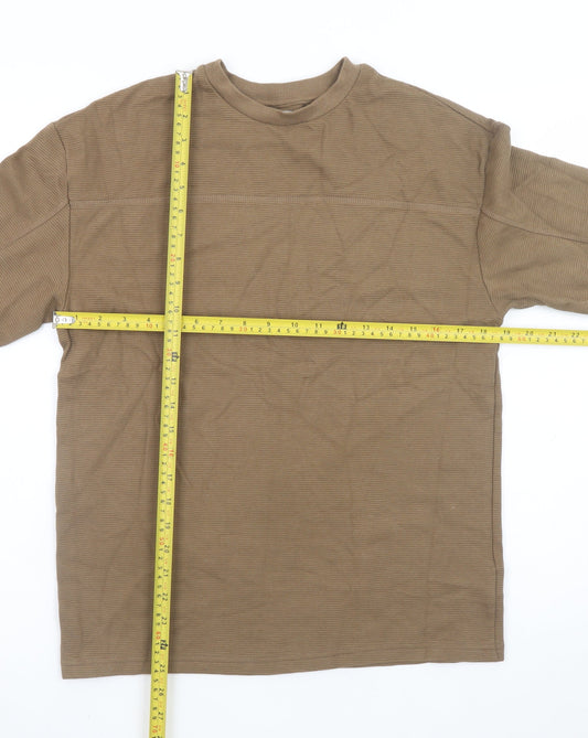 F&F Boys Brown Long Sleeve Cotton Crew Neck T-Shirt 12-13 Years