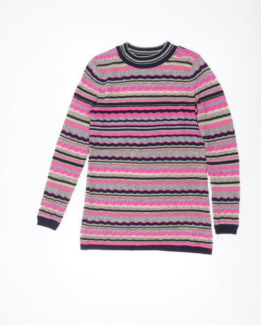 ASOS Women’s Multicoloured Stripe Long Sleeve Crew Neck Knit Jumper Size 8
