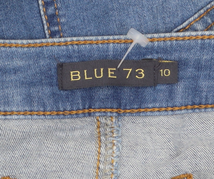 BLUE 73 Women's Blue Denim Button Midi A-Line Skirt Size 10