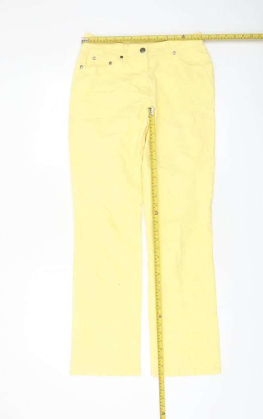 Gina Benotti Women's Yellow Straight Leg Jeans Size 8 Cotton Stretch