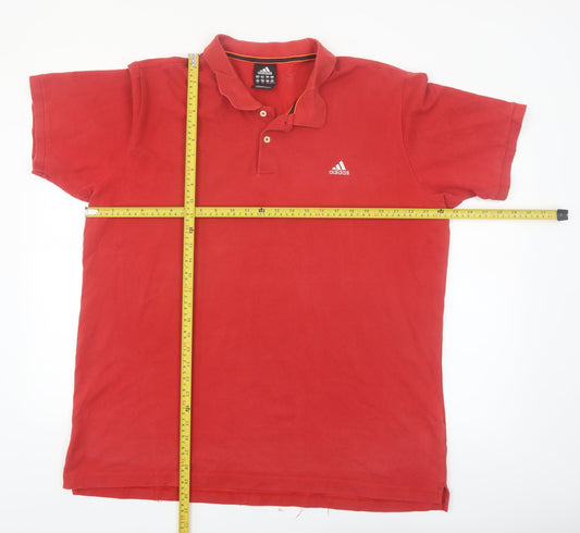 Adidas Men's Red 2XL Performance Essentials Polo Shirt