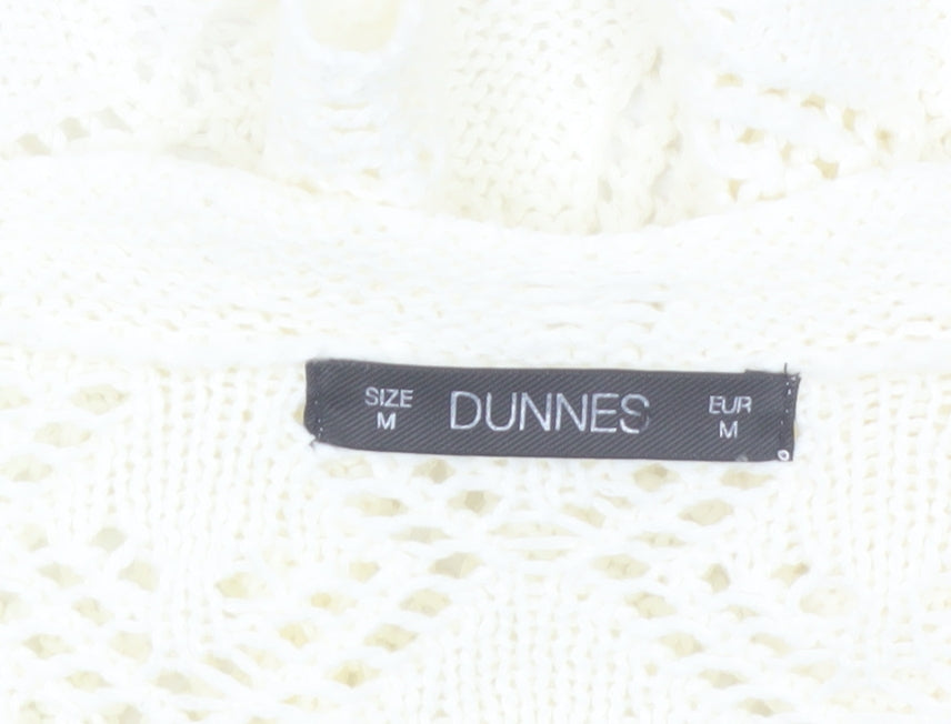 Dunnes Women’s Ivory Open Knit 3/4 Sleeve Cardigan M