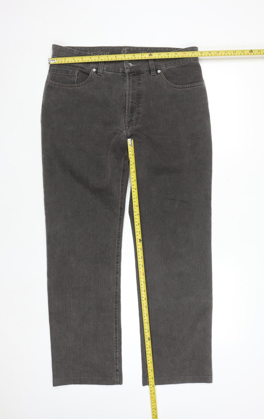 Gardeur Men's Grey Straight Fit Jeans 36W 32L Regular Denim