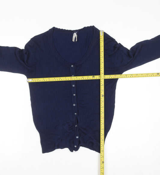 Atmosphere Women's Blue V-Neck Button Cardigan Size 12