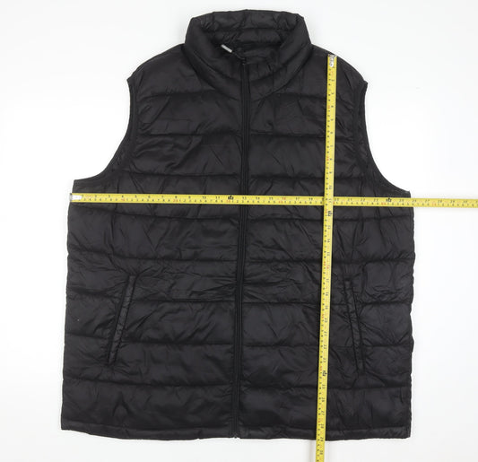 St. Bernard Men's Black 3XL Puffer Waistcoat Full Zip Nylon