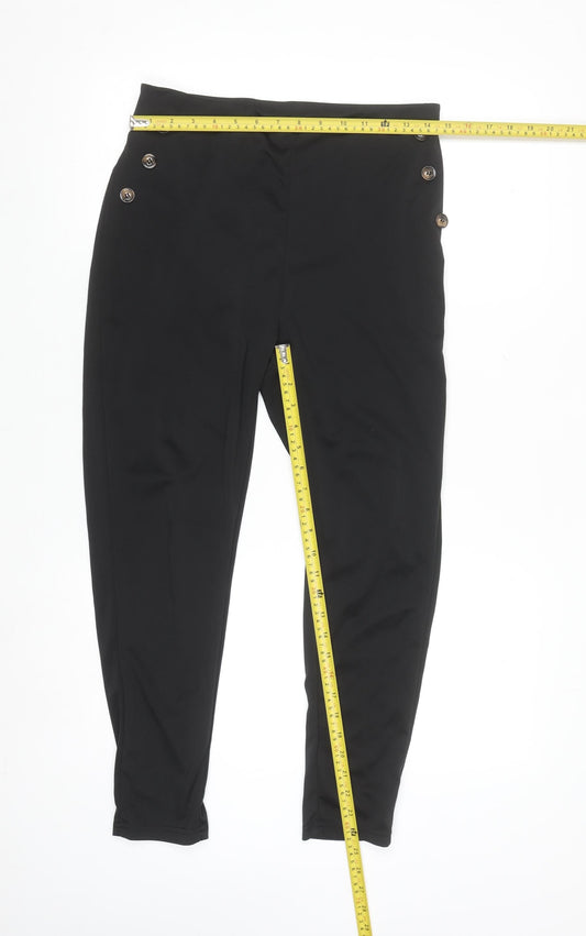 SHEIN Curve Women's Black High Waist Button Jeggings Size XL