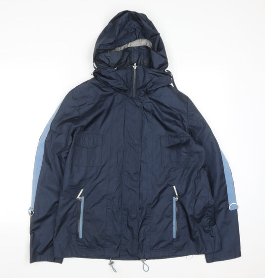 Klass Women’s Blue Hooded Anorak Jacket Size 14 Lightweight