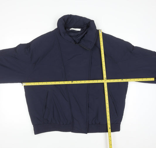 Michelle Keegan Women’s Blue Puffer Jacket Size 18 Lined Zip Winter Coat