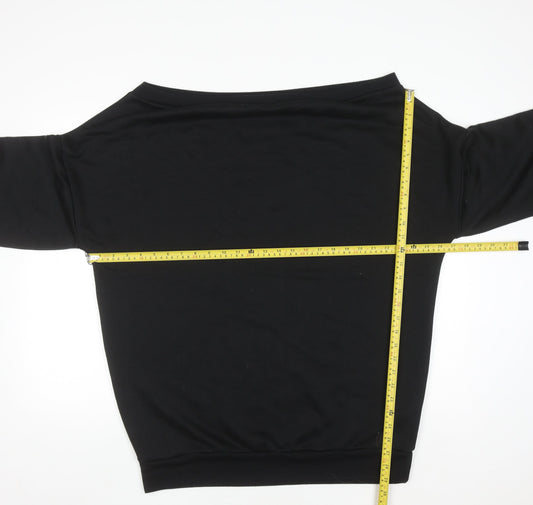 Boohoo Women’s Black Off Shoulder Pullover Sweatshirt UK 20