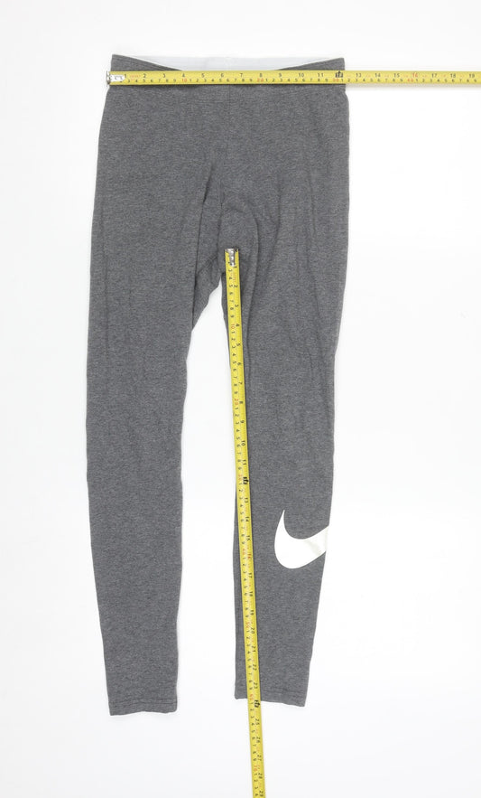 Nike Womens Grey Leggings S Ankle Length Cotton Blend Activewear