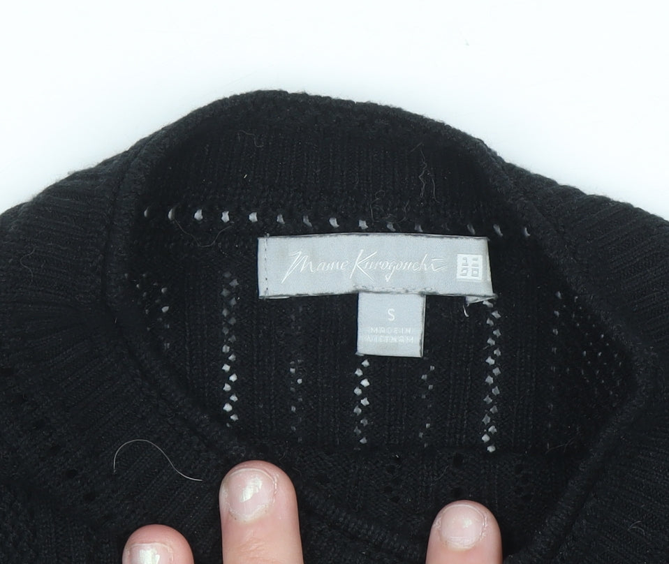 Uniqlo x Mame Kurogouchi Women Black Knit Mock Neck Jumper Size S